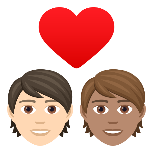 Par med hjerte: voksen, voksen, lys teint og medium teint for JoyPixels 9.0