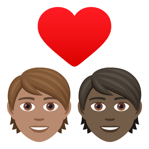 Couple Avec Cœur: Adulte, Adulte, Peau Légèrement Mate, Peau Foncée pour JoyPixels 9.0