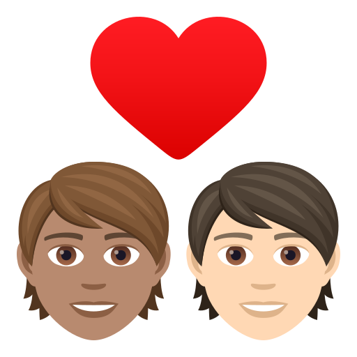 Casal Apaixonado: Pessoa, Pessoa, Pele Morena, Pele Clara para JoyPixels 9.0