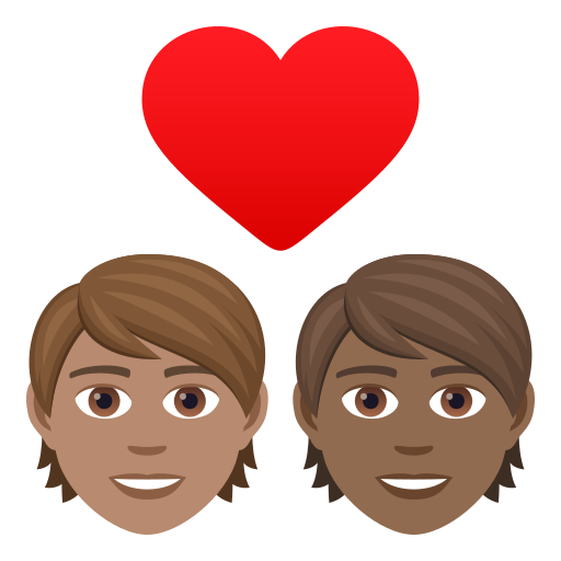 Par med hjerte: voksen, voksen, medium teint og medium til mørk teint for JoyPixels 9.0