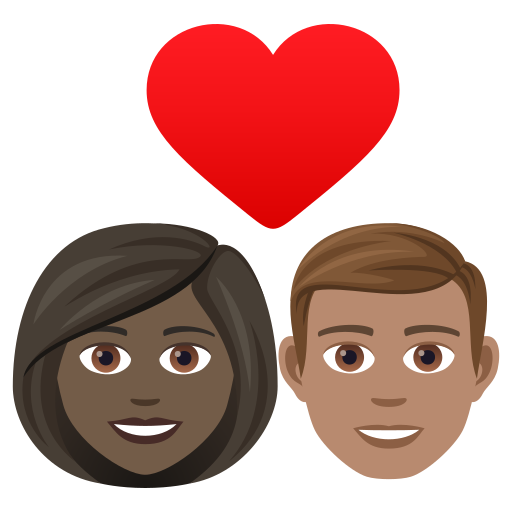 Coppia Con Cuore: Donna, Uomo, Carnagione Scura, Carnagione Olivastra per JoyPixels 9.0