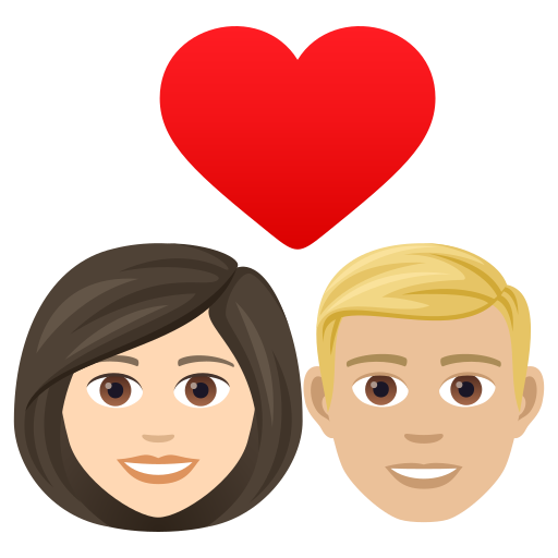 Casal Apaixonado: Mulher, Homem, Pele Clara, Pele Morena Clara para JoyPixels 9.0