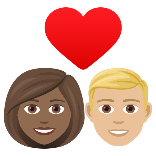 Cuplu cu inimă: Femeie, Bărbat, ten mediu-închis, ten mediu-deschis pentru JoyPixels 9.0