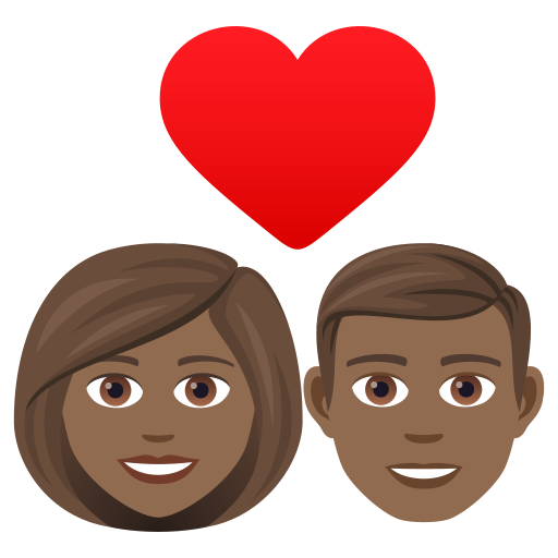 Couple Avec Cœur: Femme, Homme, Peau Mate pour JoyPixels 9.0