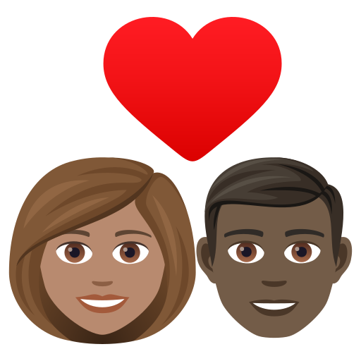 Coppia Con Cuore: Donna, Uomo, Carnagione Olivastra, Carnagione Scura per JoyPixels 9.0