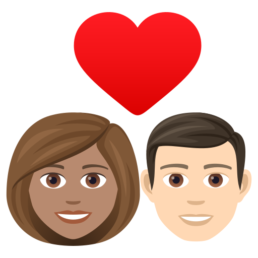 Coppia Con Cuore: Donna, Uomo, Carnagione Olivastra, Carnagione Chiara per JoyPixels 9.0
