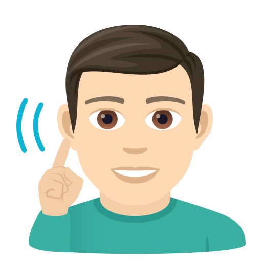 Homem Surdo: Pele Clara para JoyPixels 9.0