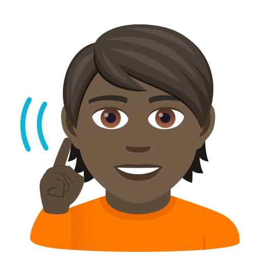 Neslyšící osoba: Tmavý odstín pleti pro JoyPixels 9.0