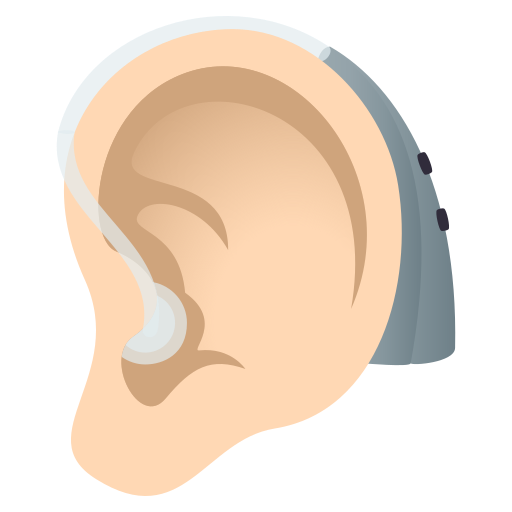 Øre med høreapparat: lys teint for JoyPixels 9.0