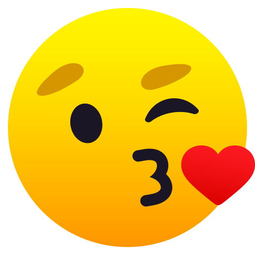 Öpücük gönderen yüz için JoyPixels 9.0