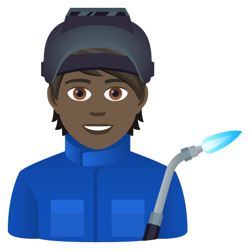 JoyPixels 9.0의 경우 공장 직원: 검은색 피부