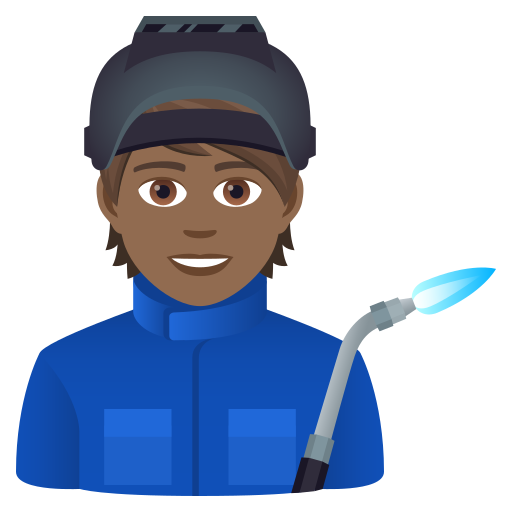 JoyPixels 9.0의 경우 공장 직원: 진한 갈색 피부