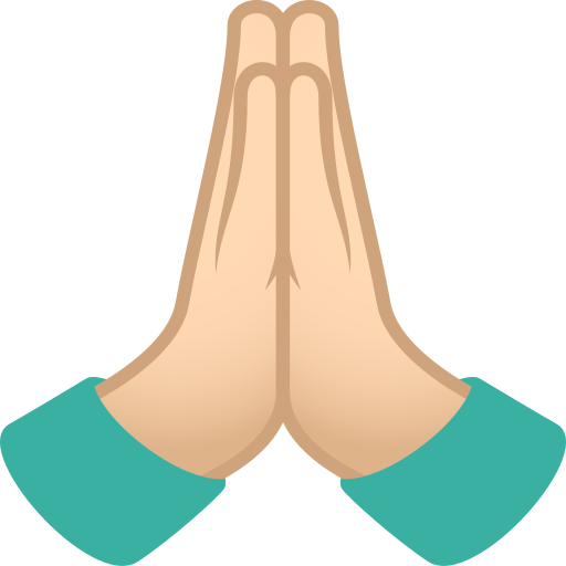 Složené ruce: Světlý odstín pleti pro JoyPixels 9.0