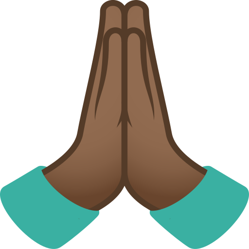 第双手合十: 中等-深肤色号为第JoyPixels 9.0号