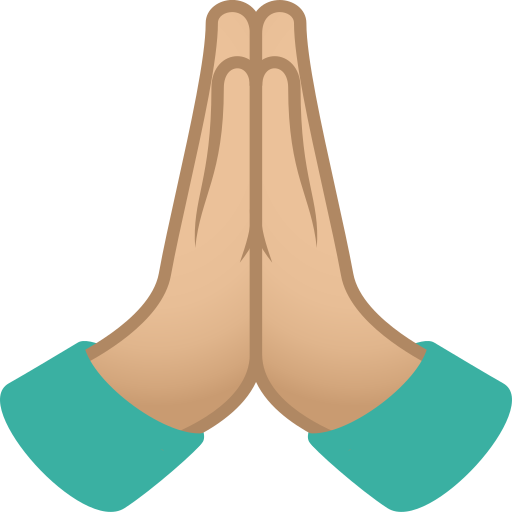 Folded Hands: Medium-Light Skin Tone for JoyPixels 9.0