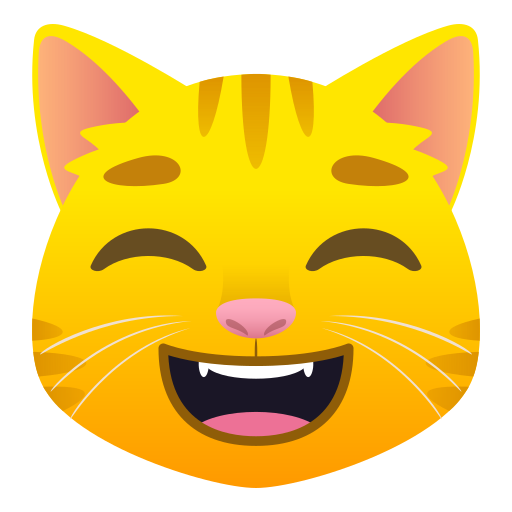 Gat somrient amb ulls somrients per JoyPixels 9.0