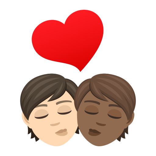 Polibek: Osoba, Osoba, Světlý odstín pleti, Středně tmavý odstín pleti pro JoyPixels 9.0