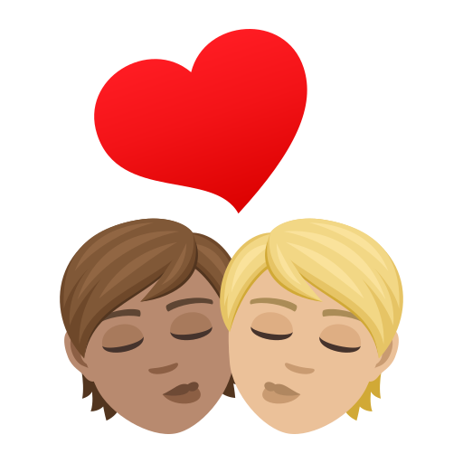 Beso: Persona Adulta, Persona Adulta, Tono De Piel Medio, Tono De Piel Claro Medio para JoyPixels 9.0