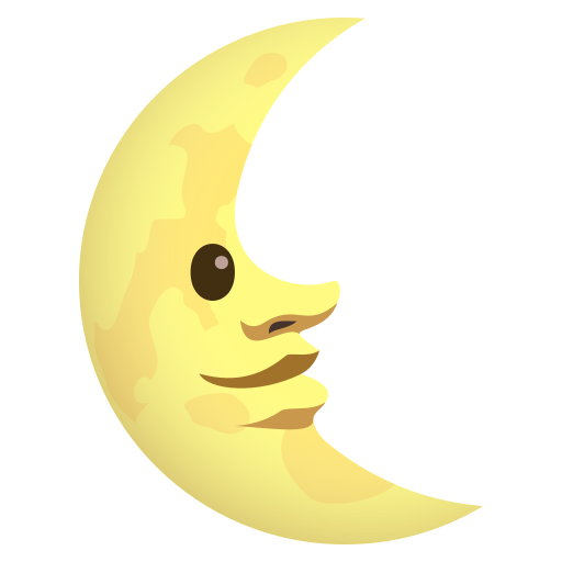 Tvář Měsíce v poslední čtvrti pro JoyPixels 9.0