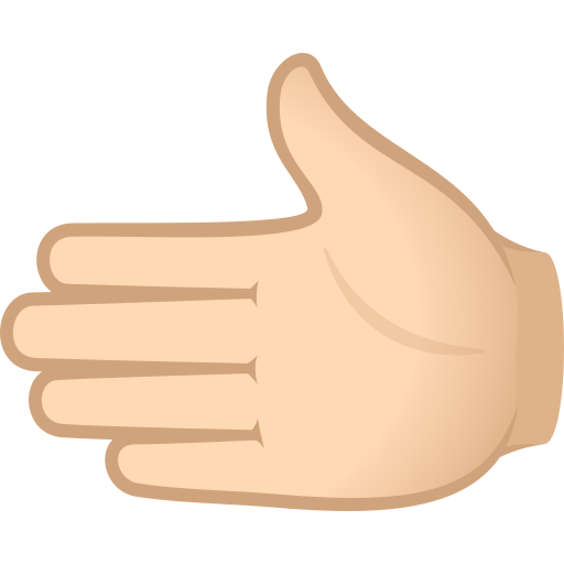 Sola bakan el: açık cilt tonu için JoyPixels 9.0