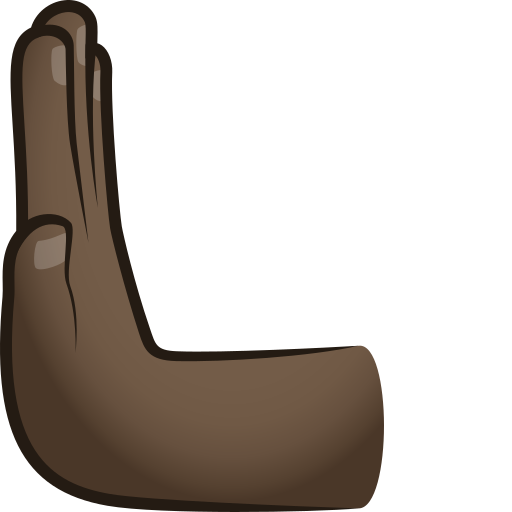 JoyPixels 9.0의 경우 왼쪽으로 밀기 손: 다크 스킨 톤