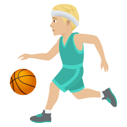 Pria memantulkan bola: warna kulit cerah-sedang untuk JoyPixels 9.0