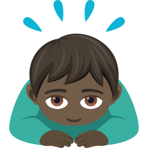 Home inclinant-se: pell fosca per JoyPixels 9.0