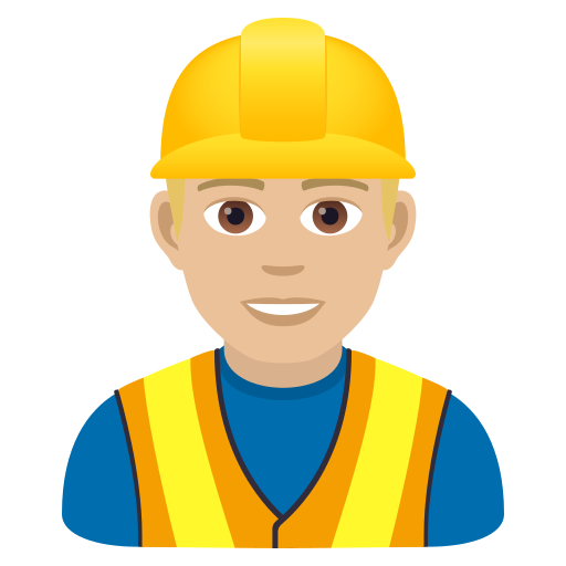 Omul muncitor în construcții: Culoare medie-deschisă a pielii pentru JoyPixels 9.0