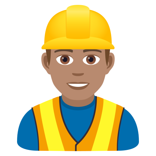 Mannelijke bouwvakker: getinte huidskleur voor JoyPixels 9.0