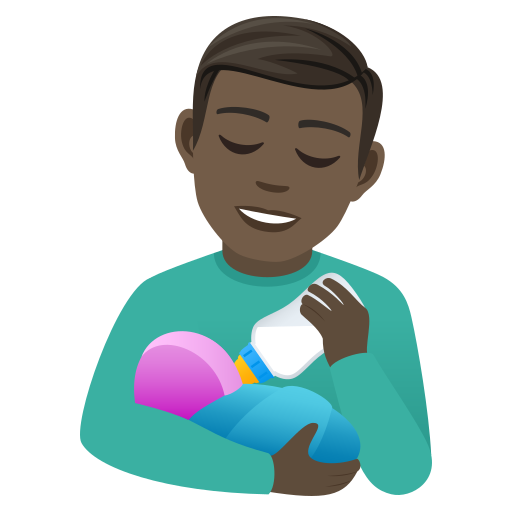 Man die een baby voedt: donkere huidskleur voor JoyPixels 9.0