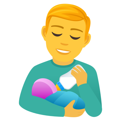 Pria menyusui bayi untuk JoyPixels 9.0