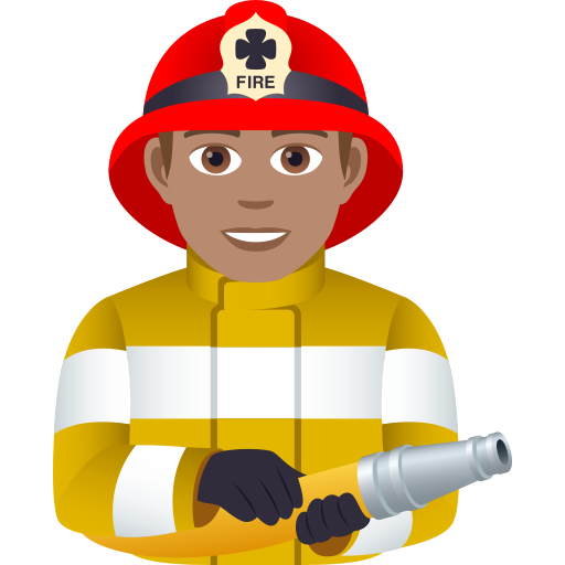 Muž hasič: Střední odstín pleti pro JoyPixels 9.0