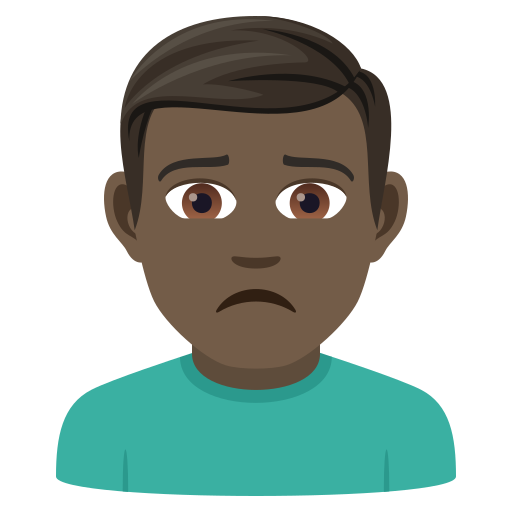 Lelaki berkerut dahi: ton kulit gelap untuk JoyPixels 9.0