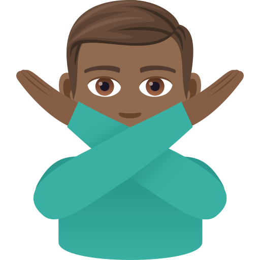 Muž gestikulující Ne: Středně tmavý odstín pleti pro JoyPixels 9.0