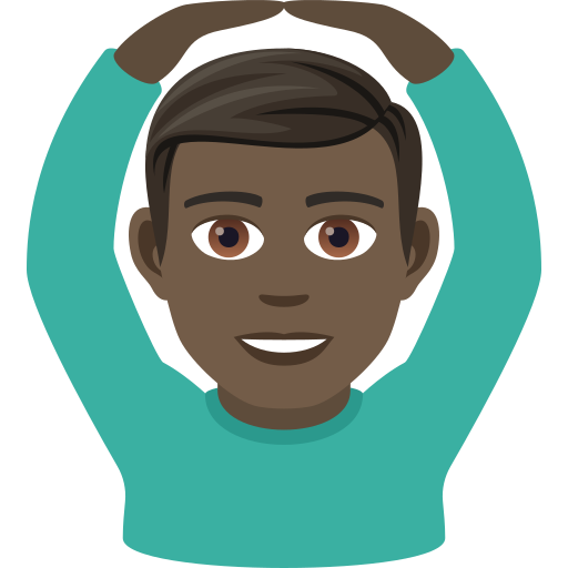 Lelaki memberi isyarat ok: ton kulit gelap untuk JoyPixels 9.0