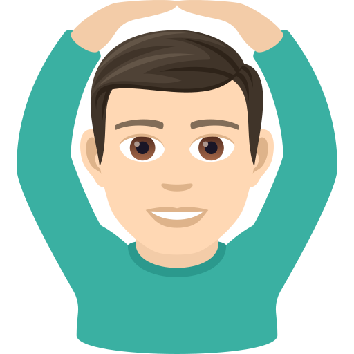 Home que fa un gest d'acord: pell clara per JoyPixels 9.0