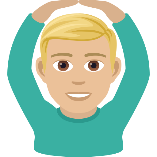 Mann Mit Händen Auf Dem Kopf: Medium Til Lys Teint für JoyPixels 9.0