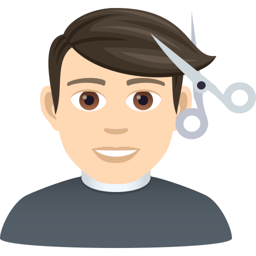 Άντρας κουρεύεται: ανοιχτόχρωμος τόνος δέρματος για JoyPixels 9.0