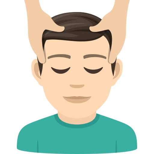 Pria dipijat kepalanya: warna kulit cerah untuk JoyPixels 9.0