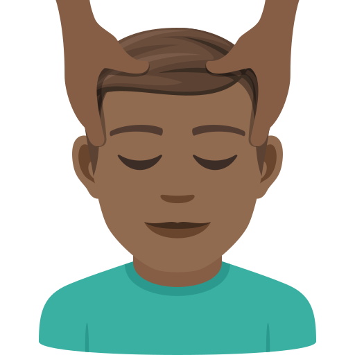 Masáž muže: Středně tmavý odstín pleti pro JoyPixels 9.0