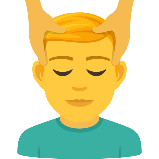 Người đàn ông được xoa bóp mặt cho JoyPixels 9.0