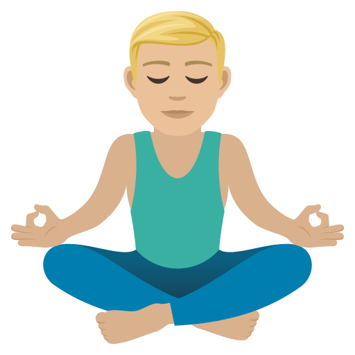 Lelaki duduk teratai: ton kulit sederhana cerah untuk JoyPixels 9.0