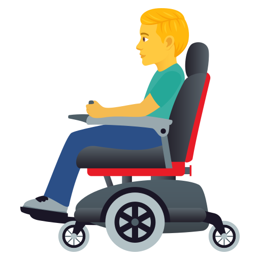 Muž na motorovém vozíku pro JoyPixels 9.0