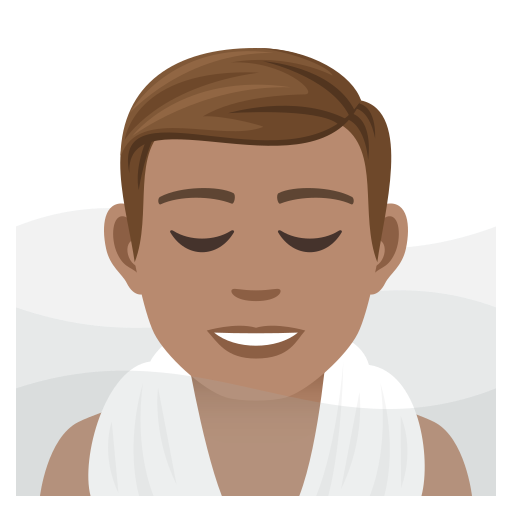 Người đàn ông ở trong phòng xông hơi: màu da trung bình cho JoyPixels 9.0