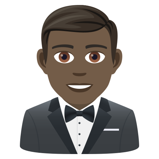 Man in smoking: donkere huidskleur voor JoyPixels 9.0