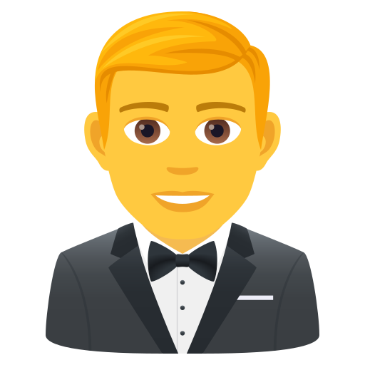 Man i smoking för JoyPixels 9.0