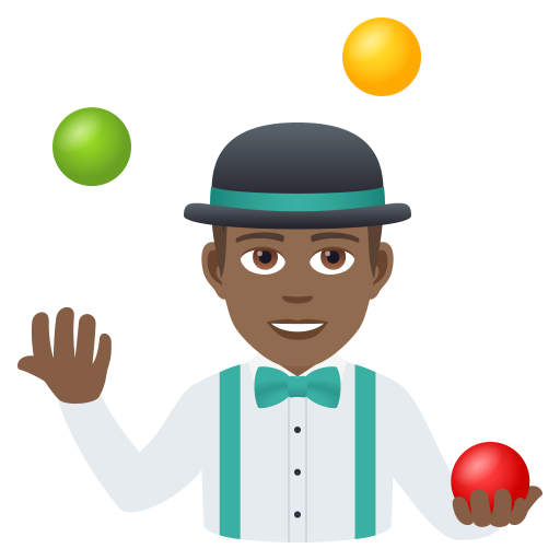 Žonglování: Středně tmavý odstín pleti pro JoyPixels 9.0