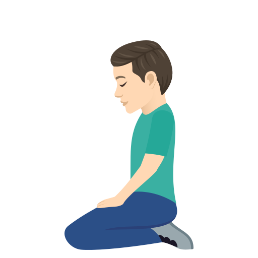 Klečící muž: světlý odstín pleti pro JoyPixels 9.0