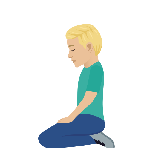 Home agenollat: pell mitjana-clara per JoyPixels 9.0