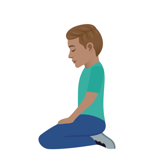 Homem Ajoelhando: Pele Morena para JoyPixels 9.0